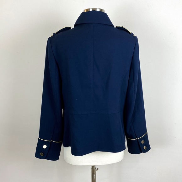 Chico's Navy Blue Military Jacket Gold Button |h20 - Picture 5 of 13